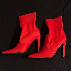 Cape Robbin Red Pointed-Toe Stiletto Booties
